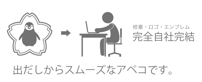 校章・部隊章・エンブレム完全自社完結。出だしからスムーズなアベコです。